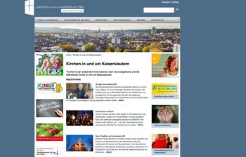 Ökumenische Website Ansicht der Startseite der ökumenischen Homepage www.kirchen-kl.de